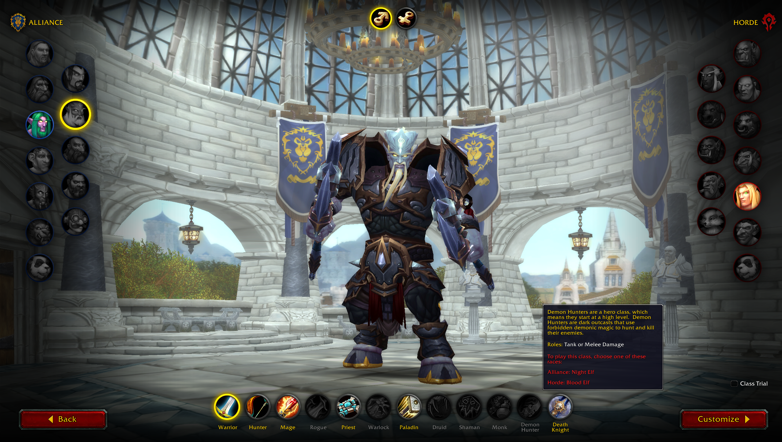 Shadowlands : Nouveauté sur l'écran de création d'un personnage