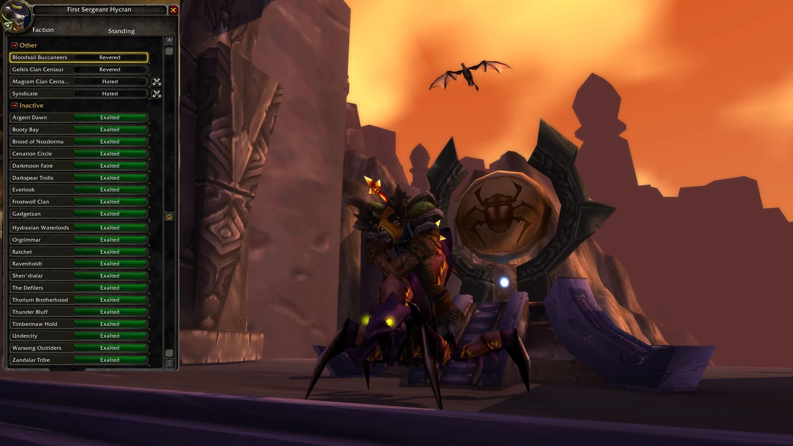 Classic : Hycran devient exalté auprès de 21 factions