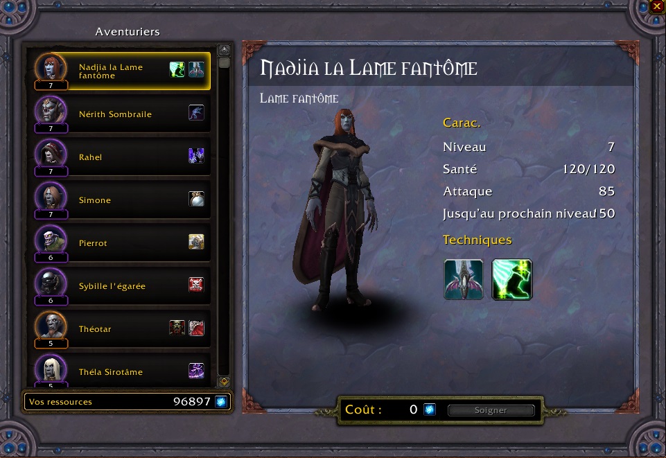 Table des missions : Mise à jour des aventuriers Kyrians et Venthyrs