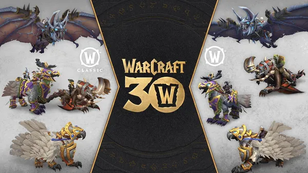 Pour les 30 ans de Warcraft, un nouveau lot de montures est disponible sur la boutique Battle.net