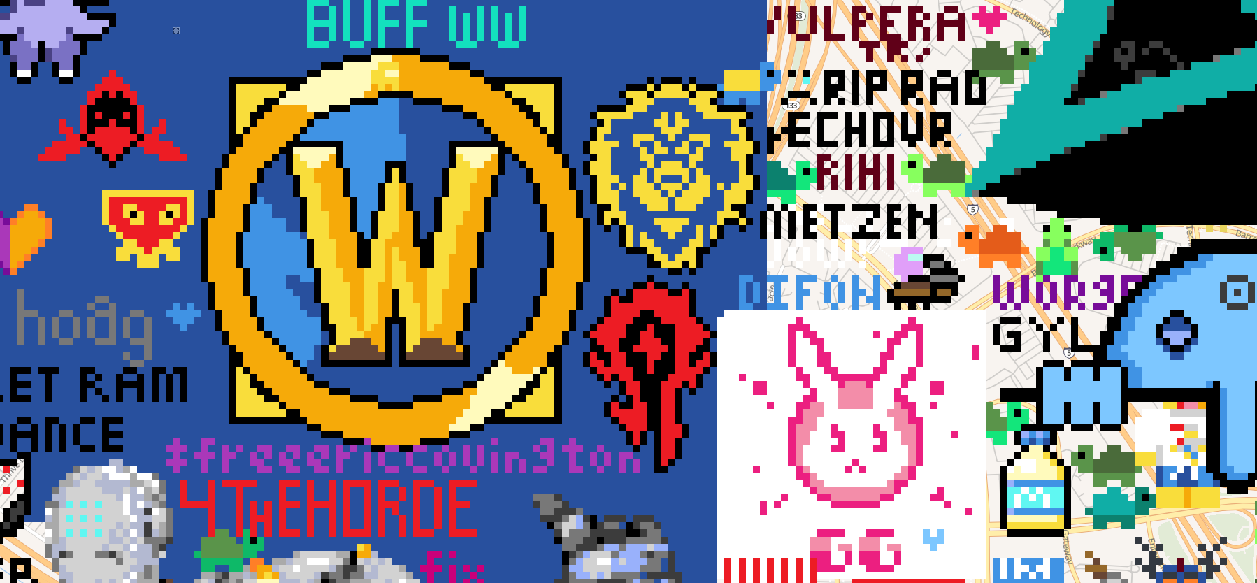 Les jeux Blizzard représentés sur le Wplace