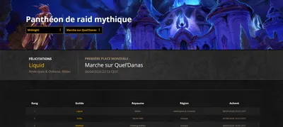 Marche sur Quel'Danas : le Panthéon est désormais complet